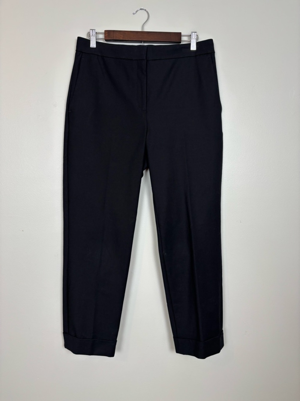 Ann Taylor Curvy Fit Trousers Womens 8 in Black Cuffed Career Wear Office